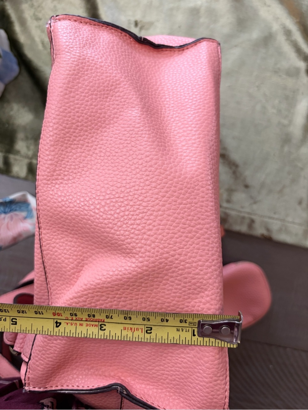 Steve Madden Coral Pink Pebbled Leather Crossbody with Floral Scarf - Picture 13 of 13